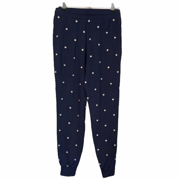 SPLENDID Embroidered Stars Knit Joggers in Blue.Size S - Picture 5 of 12